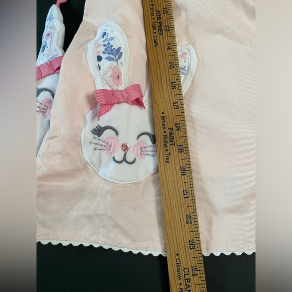 SAVANNAH Girls Spring Dress Pink Size 6 Easter Bunny Embroidered + Bunny Bag - Picture 3 of 14